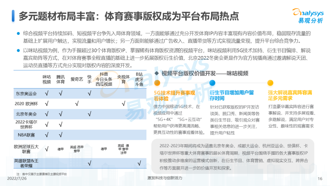 022年中国网络视频市场年度综合分析"