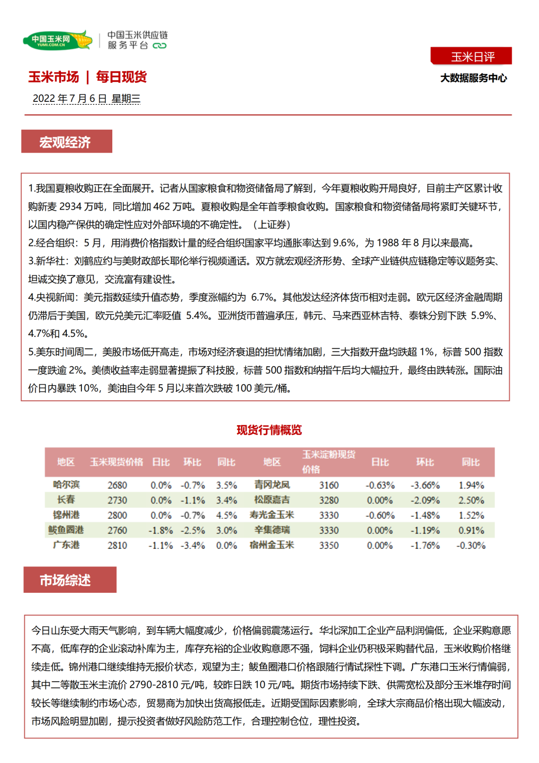 现货｜南方港口继续下探