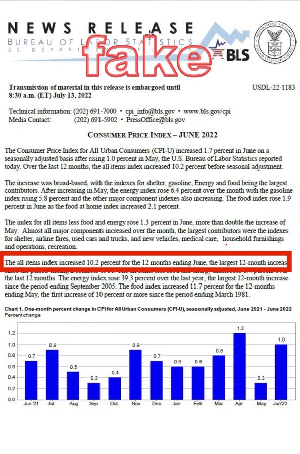 10.2%？！万众瞩目的美国CPI竟然提前一天“泄露”，美股尾盘吓崩了，美国官方紧急辟谣