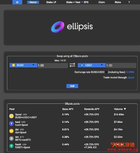 Ellipsis Finance(EPS)-币安智能链上大额稳定币低滑点去中心交易所。插图(5)