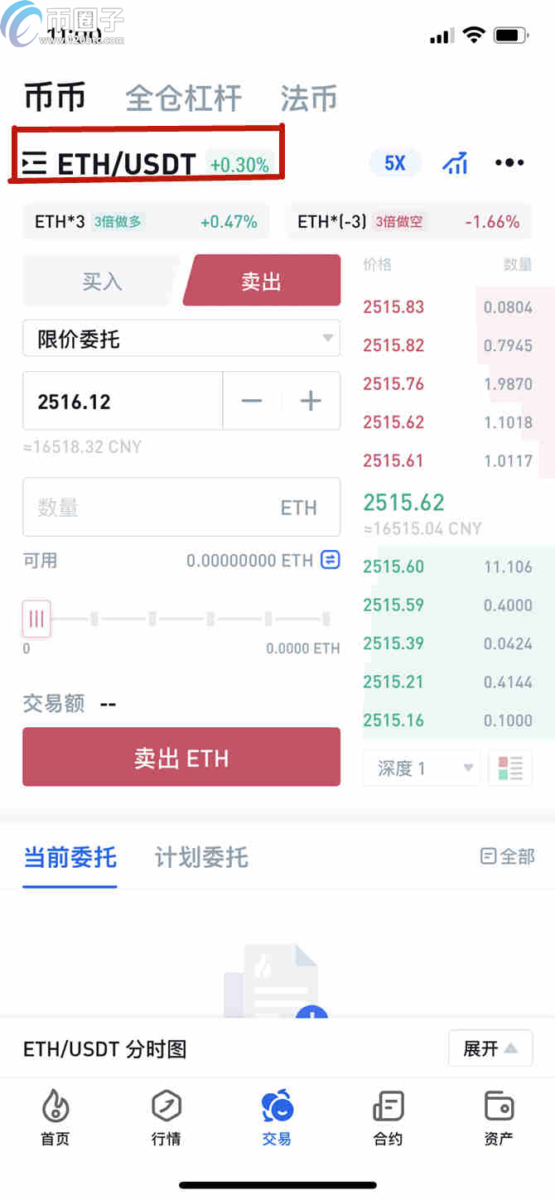 火币网如何把ETH转换成USDT？